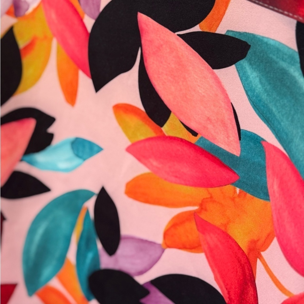 Alexia Admor Victoria One Shoulder Ruffle Pink Tropical Party Mini Dress- Size 8 - Picture 5 of 10